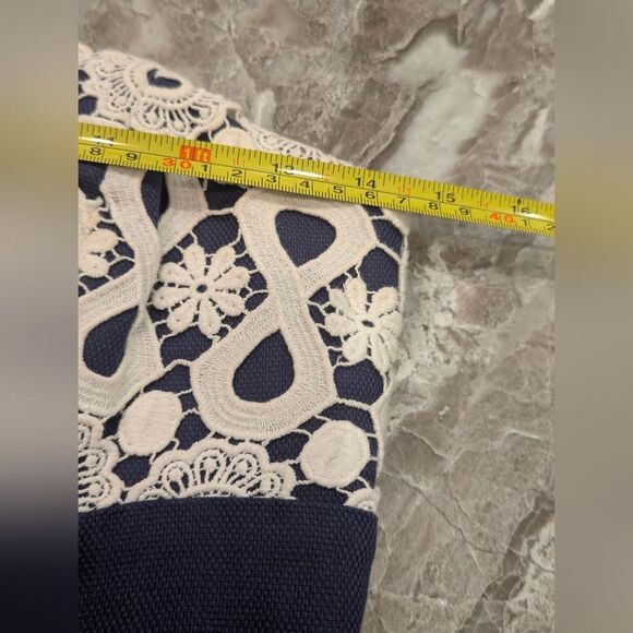 Lilly Pulitzer Crochet Navy Lace  Strapless Navy Eyelet Dress Size 2 Cocktail - Picture 5 of 10